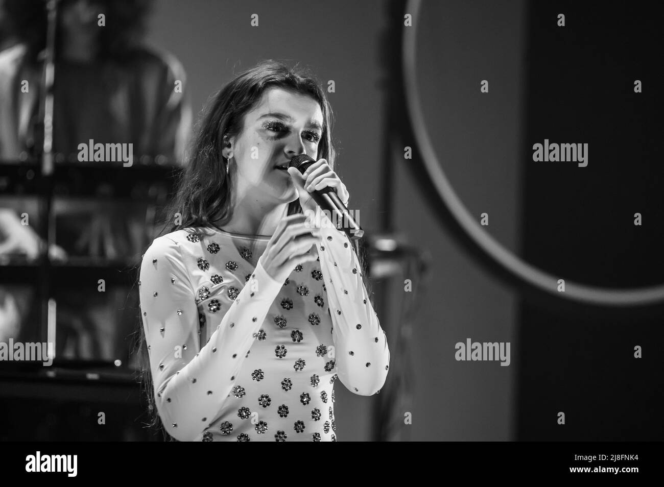 Amaia Romero en el concierto que realizó en Zaragoza el pasado 15 de mayo de 2022 Stock Photo