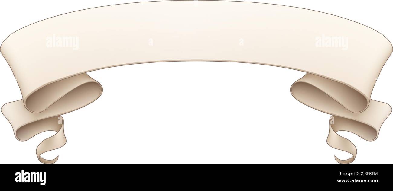 Scroll Banner Rolled Up Paper Parchment Ribbon Stock Vector Image & Art