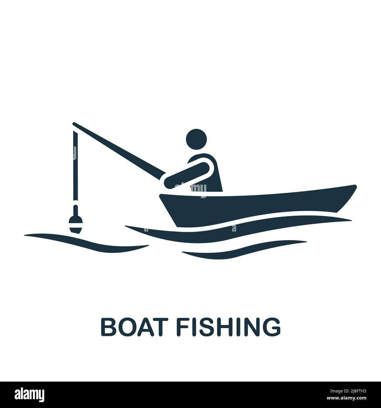 Boat Fishing icon. Monochrome simple Fishing icon for templates, web ...