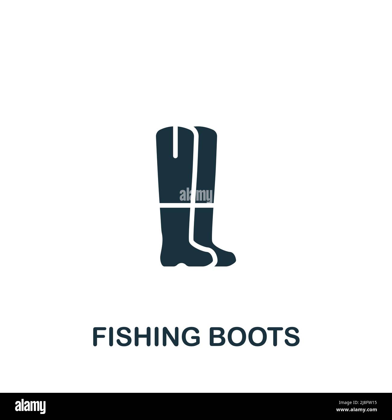 Fishing Boots icon. Simple line element fishing symbol for templates, web design and infographics. Stock Vector