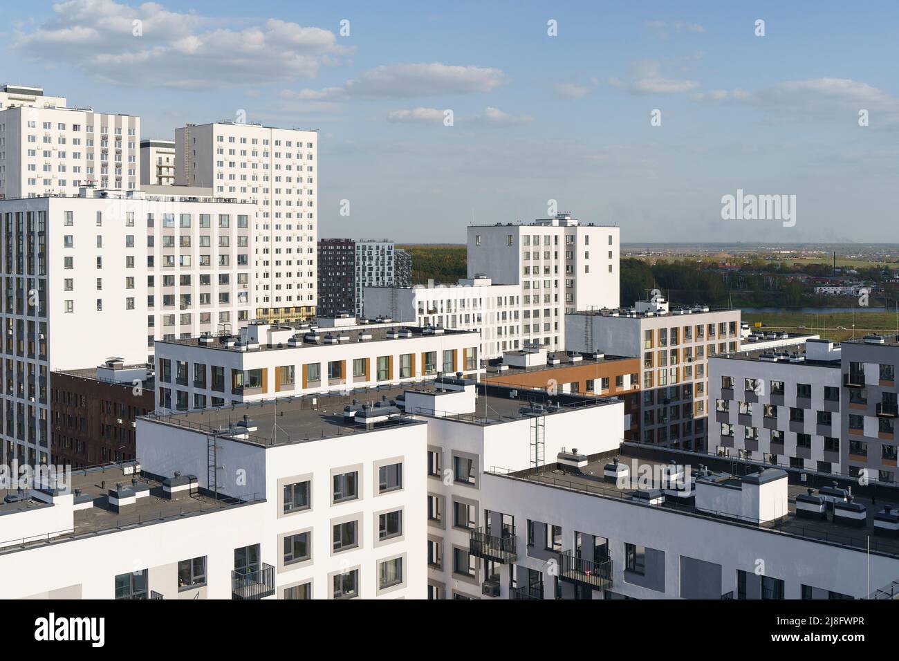 Modern apartment buildings economy and comfort class in Russia. Multi