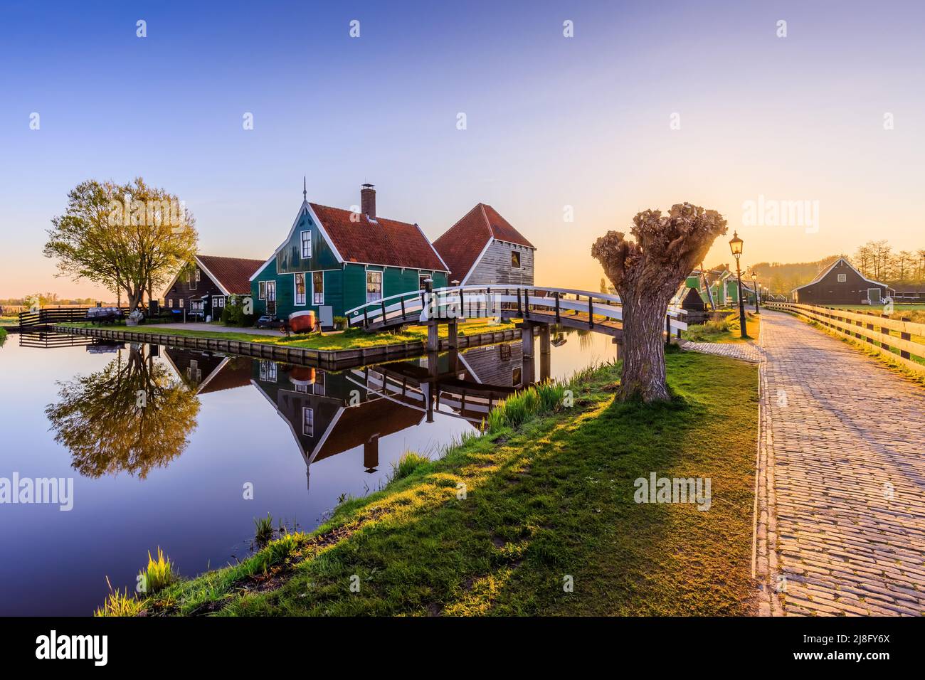 Zaanse Schans Village Netherlands Dutch Windmill And Traditional 