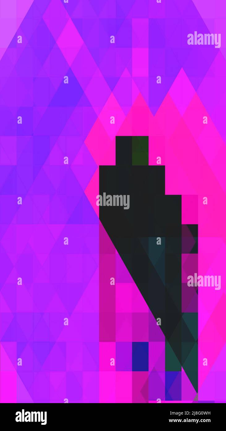Abstract vivid geometric triangles architectural background vertical layout. Stock Photo
