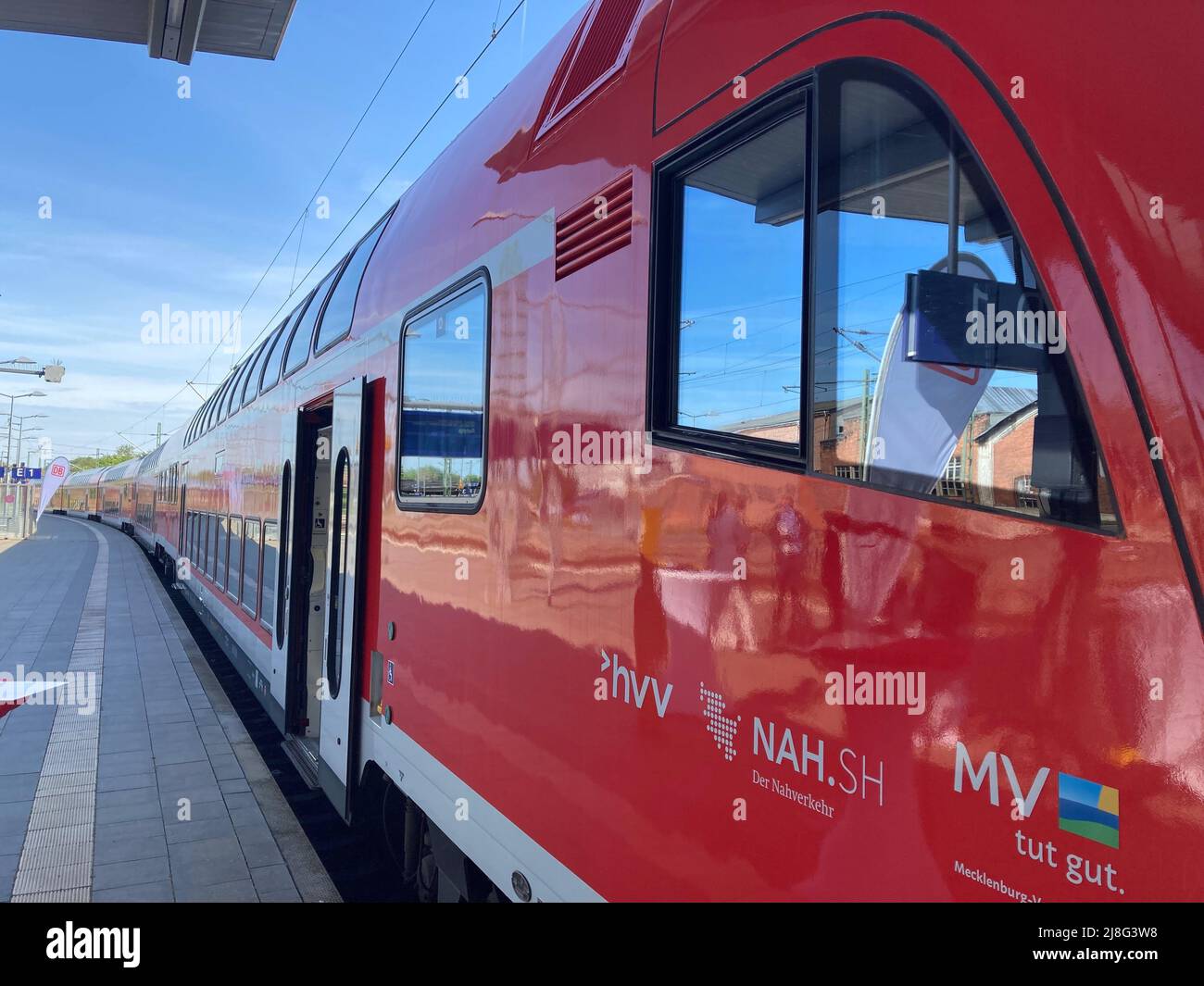 Schwerin, Germany. 16th May, 2022. A double-decker regional train of ...