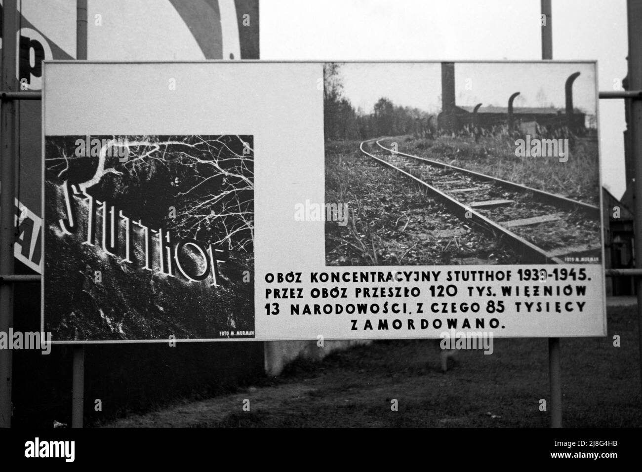 Erinnerung an das KZ Stutthof in Sztutowo bei Danzig, Woiwodschaft Pommern, 1967. Reminder of the Stutthof concentration camp  in Sztutowo near Gdansk, Pomeranian Voivodeship, 1967. Stock Photo