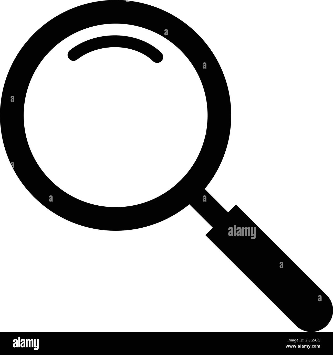 Magnifying silhouette icon in black. Editable vector Stock Vector Image ...