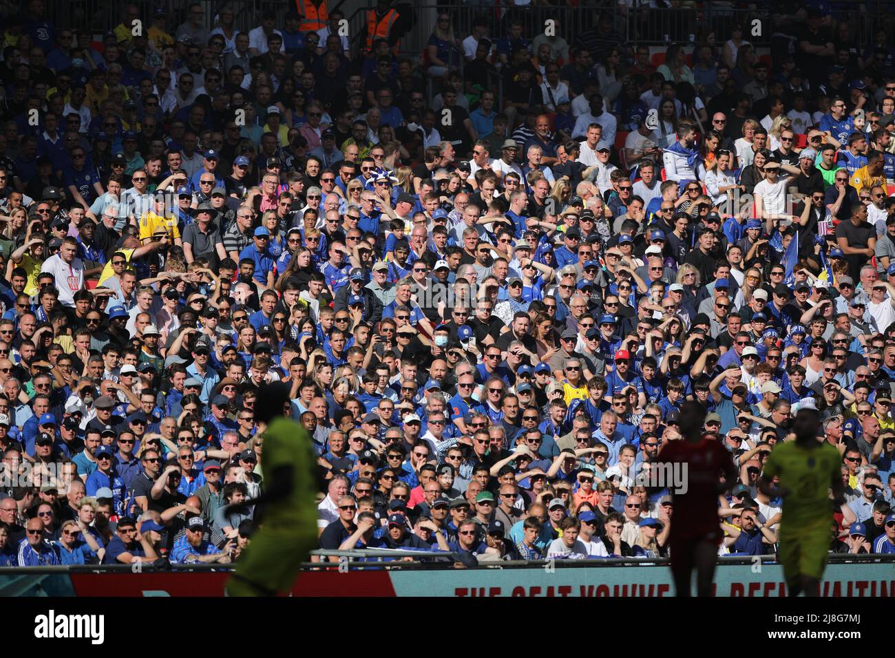 London, UK. 14th May, 2022. Chelsea fans at the Emirates FA Cup Final with Chelsea v Liverpool at Wembley Stadium, London, UK, on May 14, 2022 Credit: Paul Marriott/Alamy Live News Stock Photo