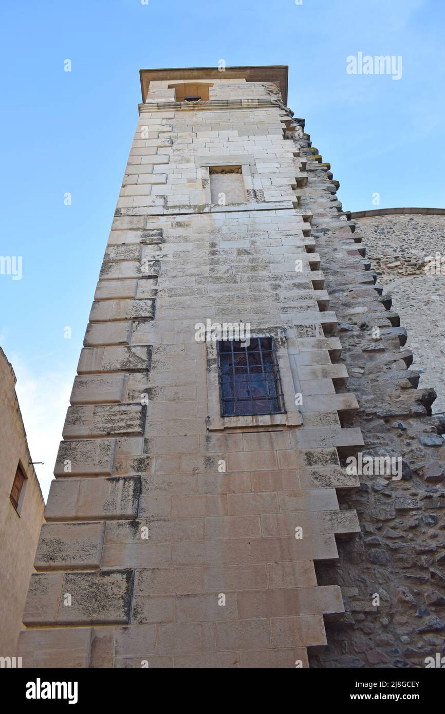 Tower Wall of the Selva del Camp, Tarragona Catalonia Spain Stock Photo