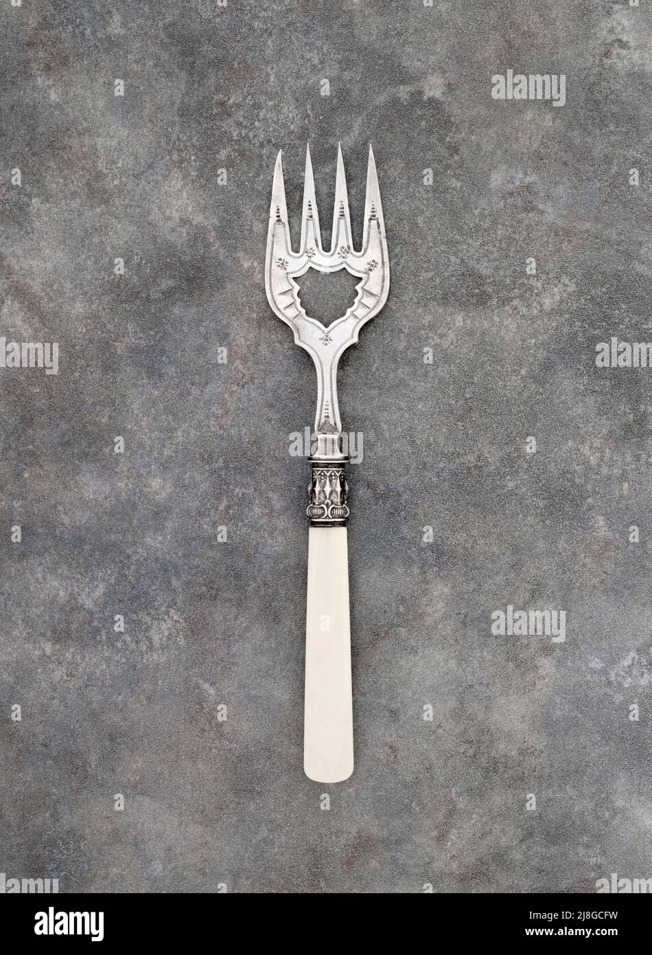 Antique Cake Fork Stock Photo Alamy
