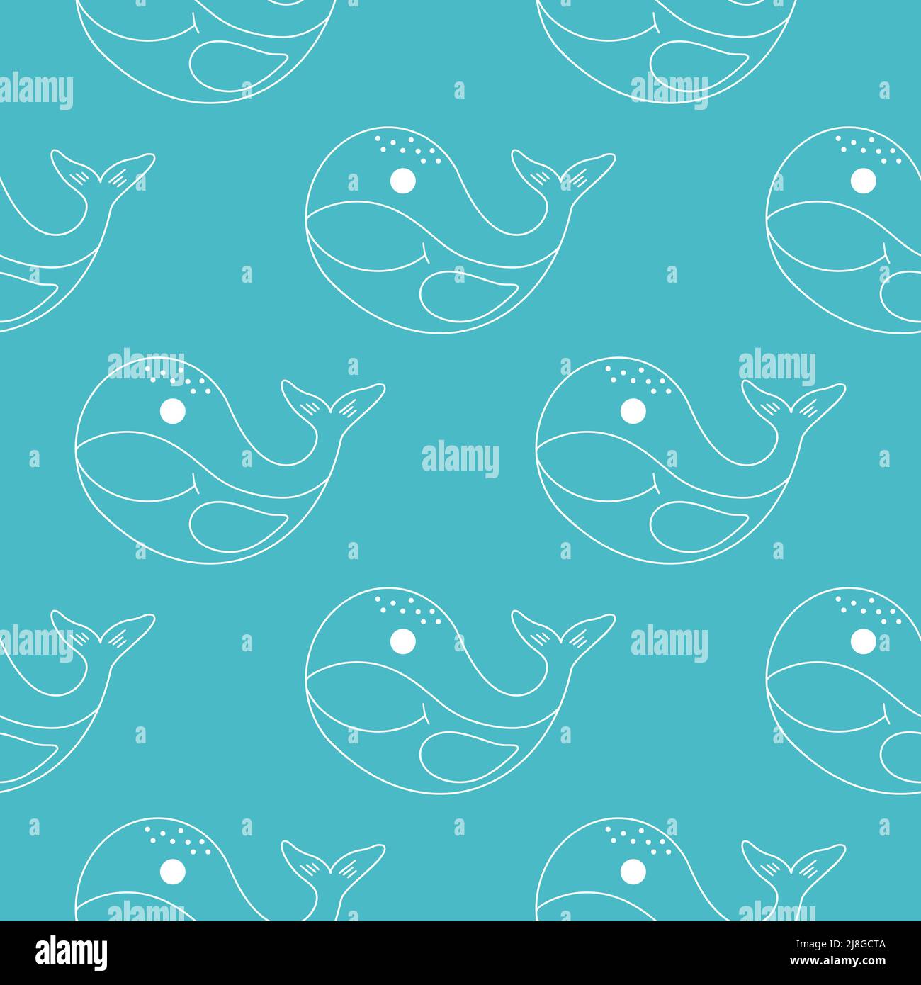 Whales on blue background seamless pattern vector illustration Stock ...