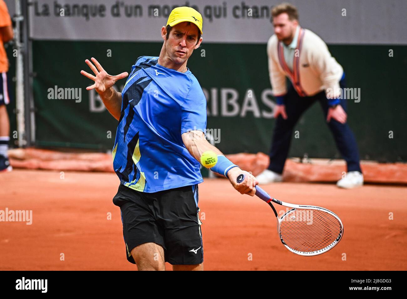 May 16, 2022, Paris, France, France: Bradley KLAHN of United States during  the Qualifying Day one of Roland-Garros 2022, French Open 2022, Grand Slam  tennis tournament at the Roland-Garros stadium on May