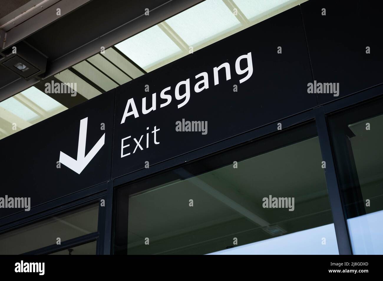 Exit sign (german Ausgang Stock Photo Alamy