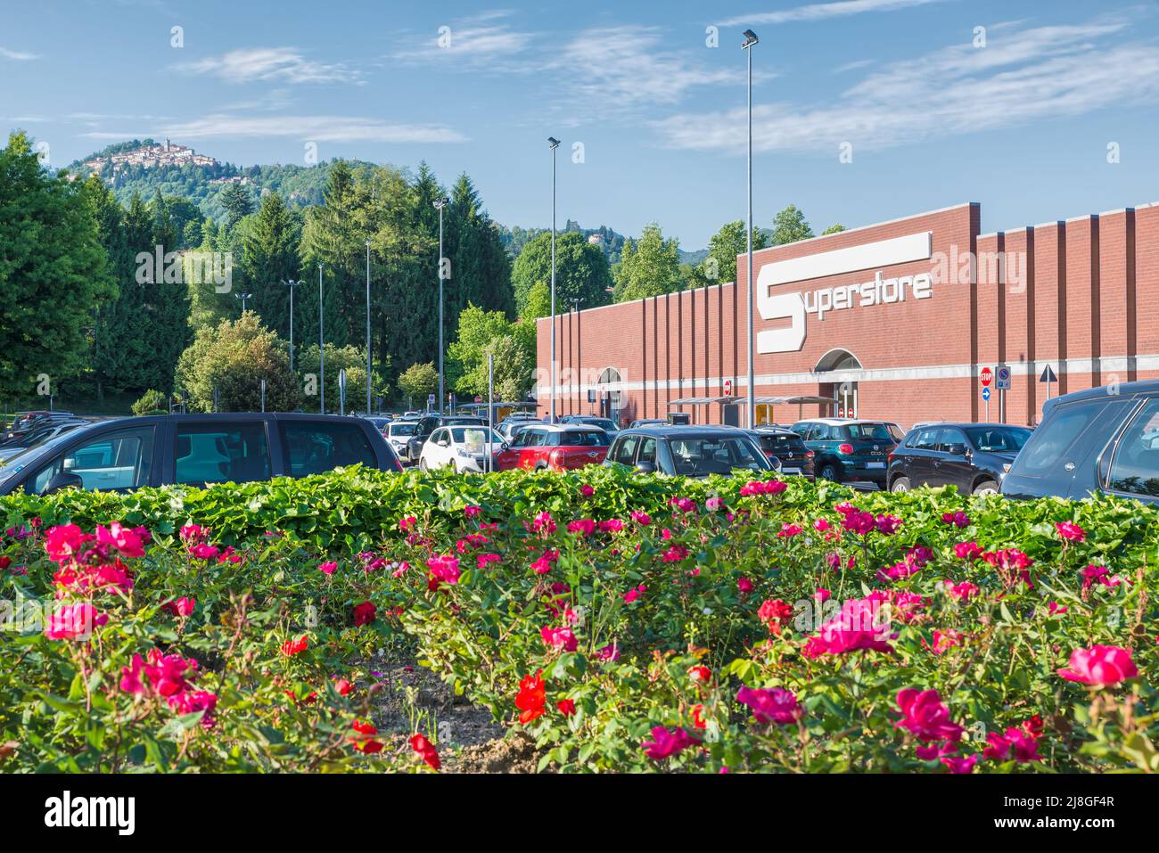 Typical Italian superstore, Esselunga, very famous supermarket chain Stock Photo