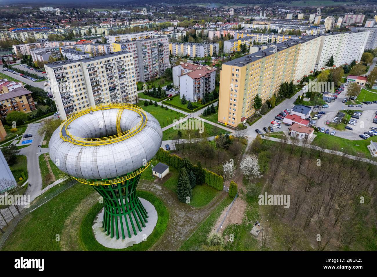 Residential Estate from Communism Era in Tarnow, Poland, Drone View
