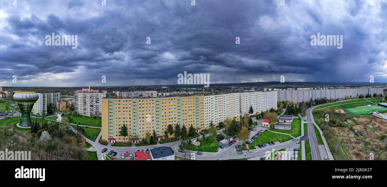 Residential Estate from Communism Era in Tarnow, Poland, Drone View