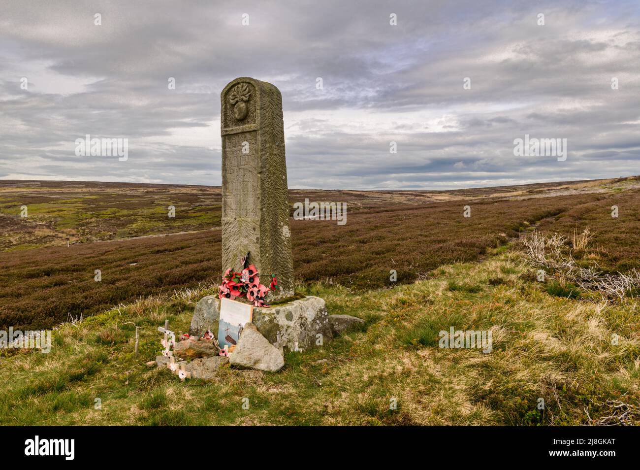WW1 Memorial on moorland above Commondale, North Yorkshire Stock Photo