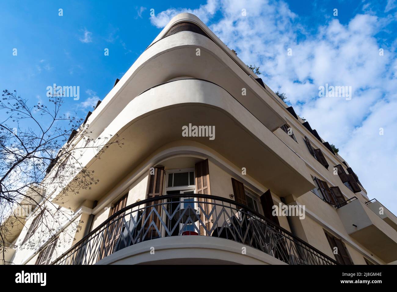 Bauhaus building in White City district of Tel Aviv Stock Photo