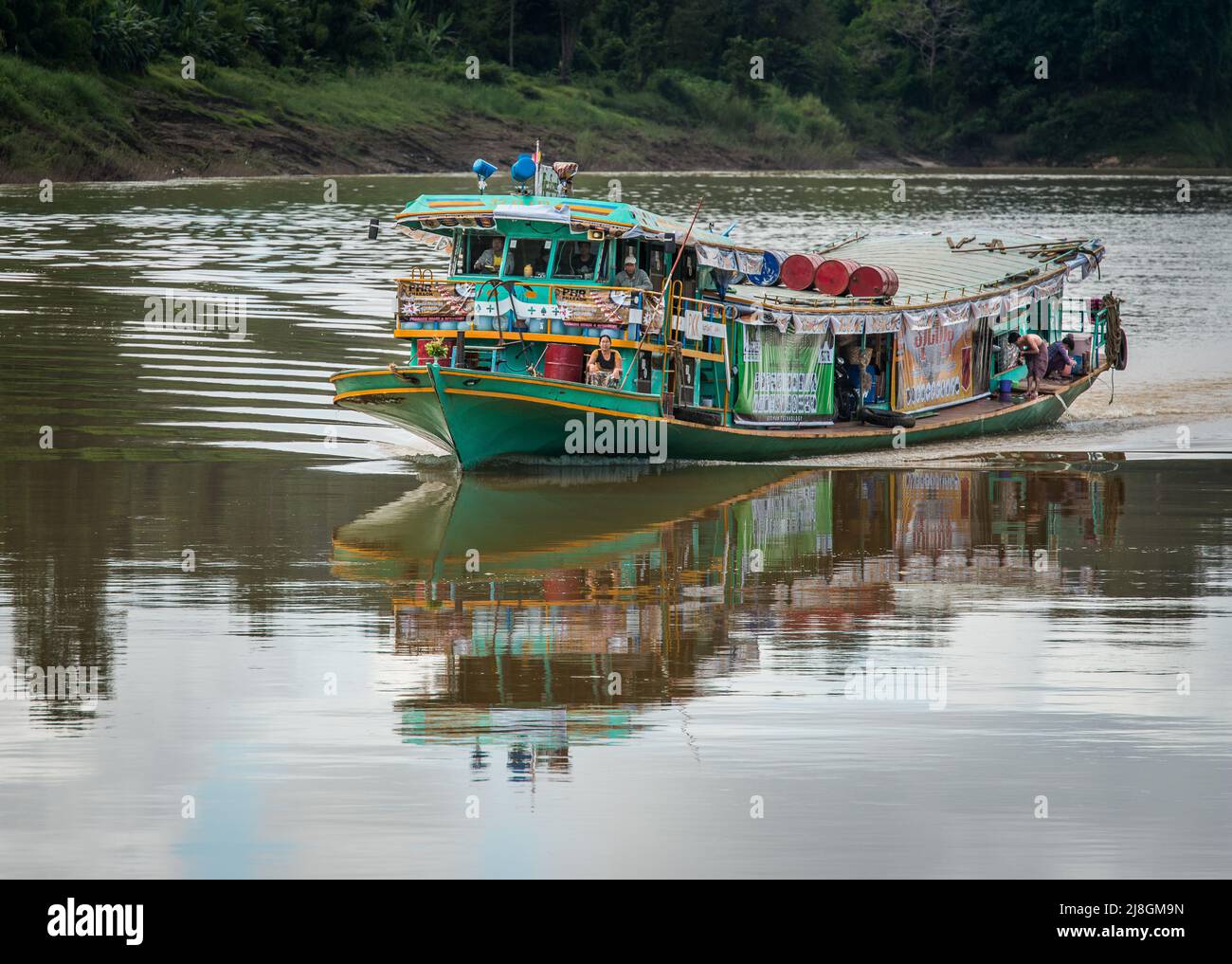 Transport on the River. Stock Photo