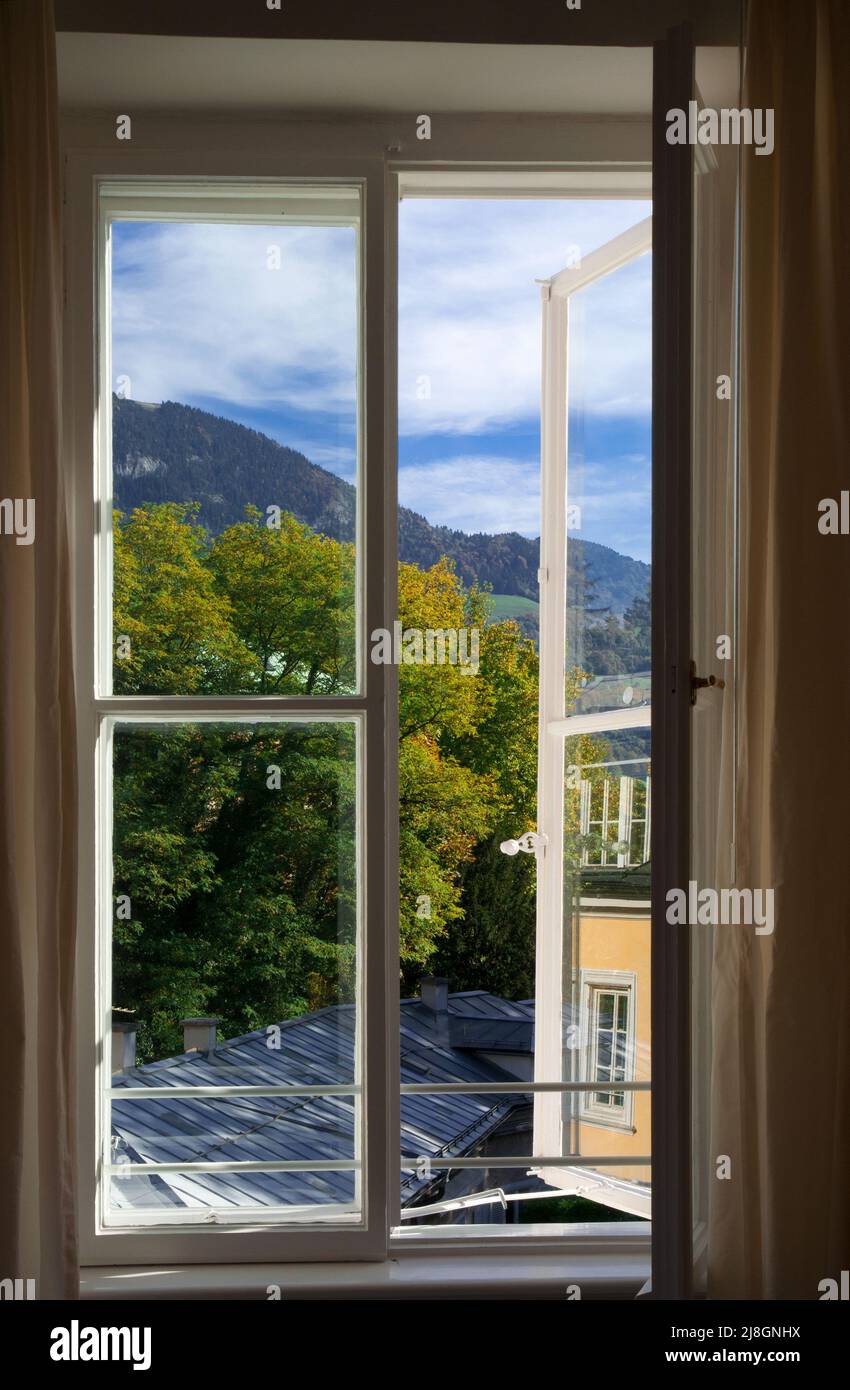 Window View, Salzburg. Stock Photo