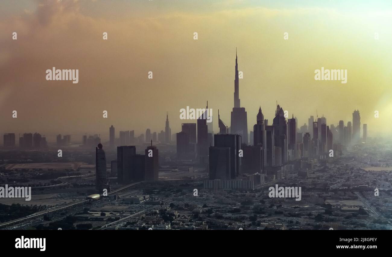 Dubai City Skyline. Stock Photo