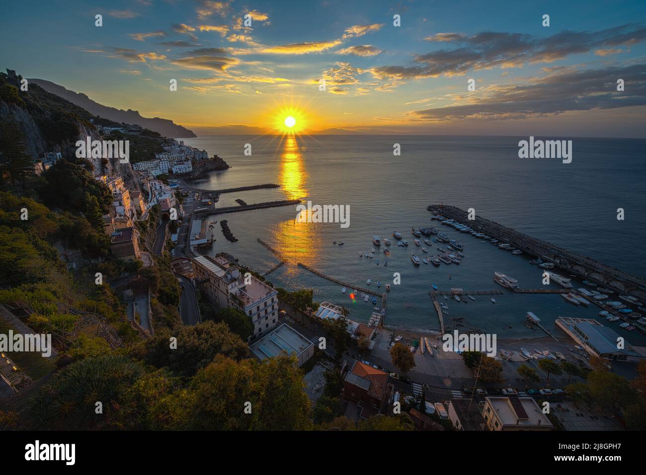 Amalfi Sunset (Italy). Stock Photo