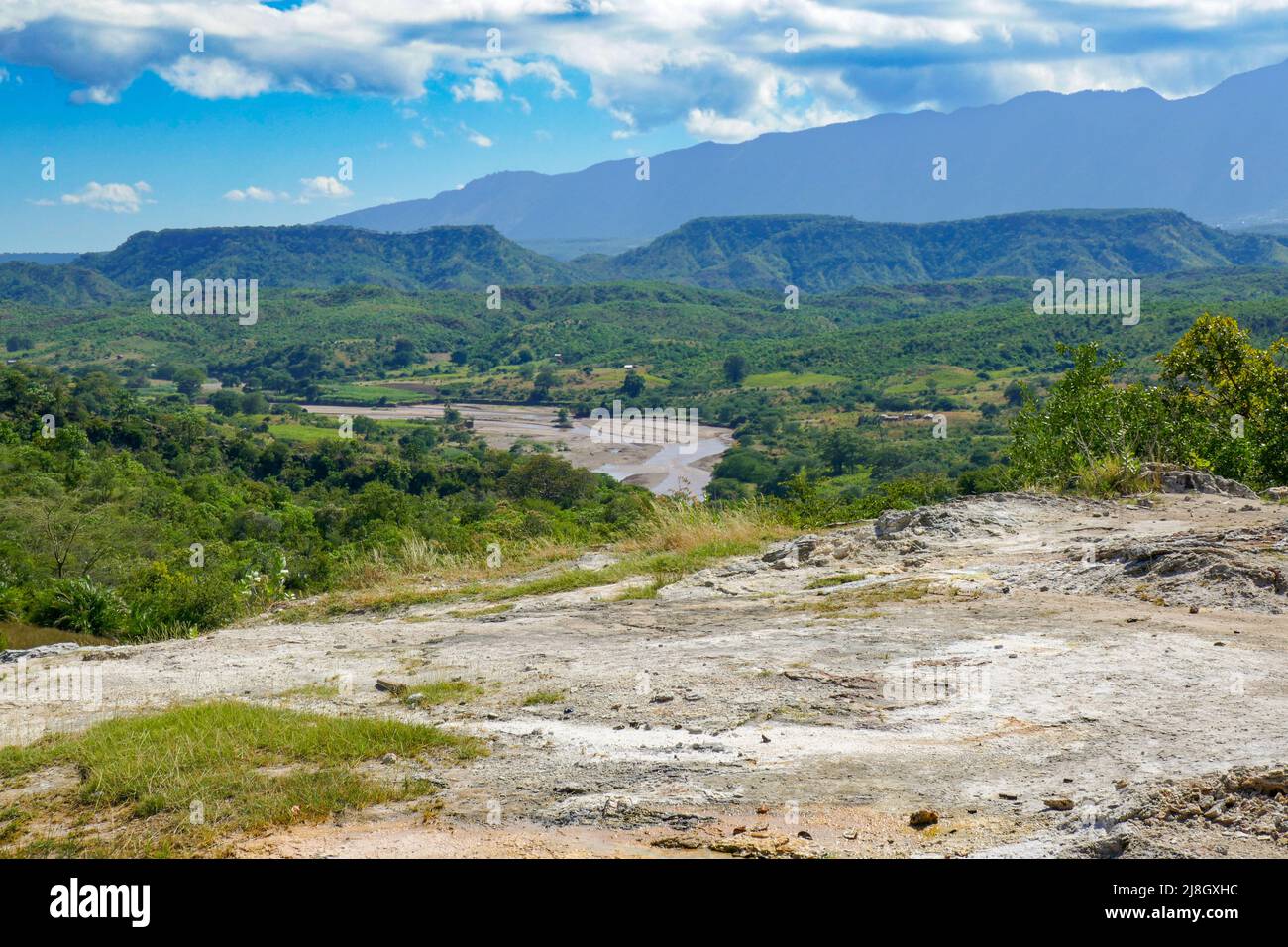 Scenic view of lime stone at Songwe Hot Springs in Mbeya, Tanzania Stock Photo