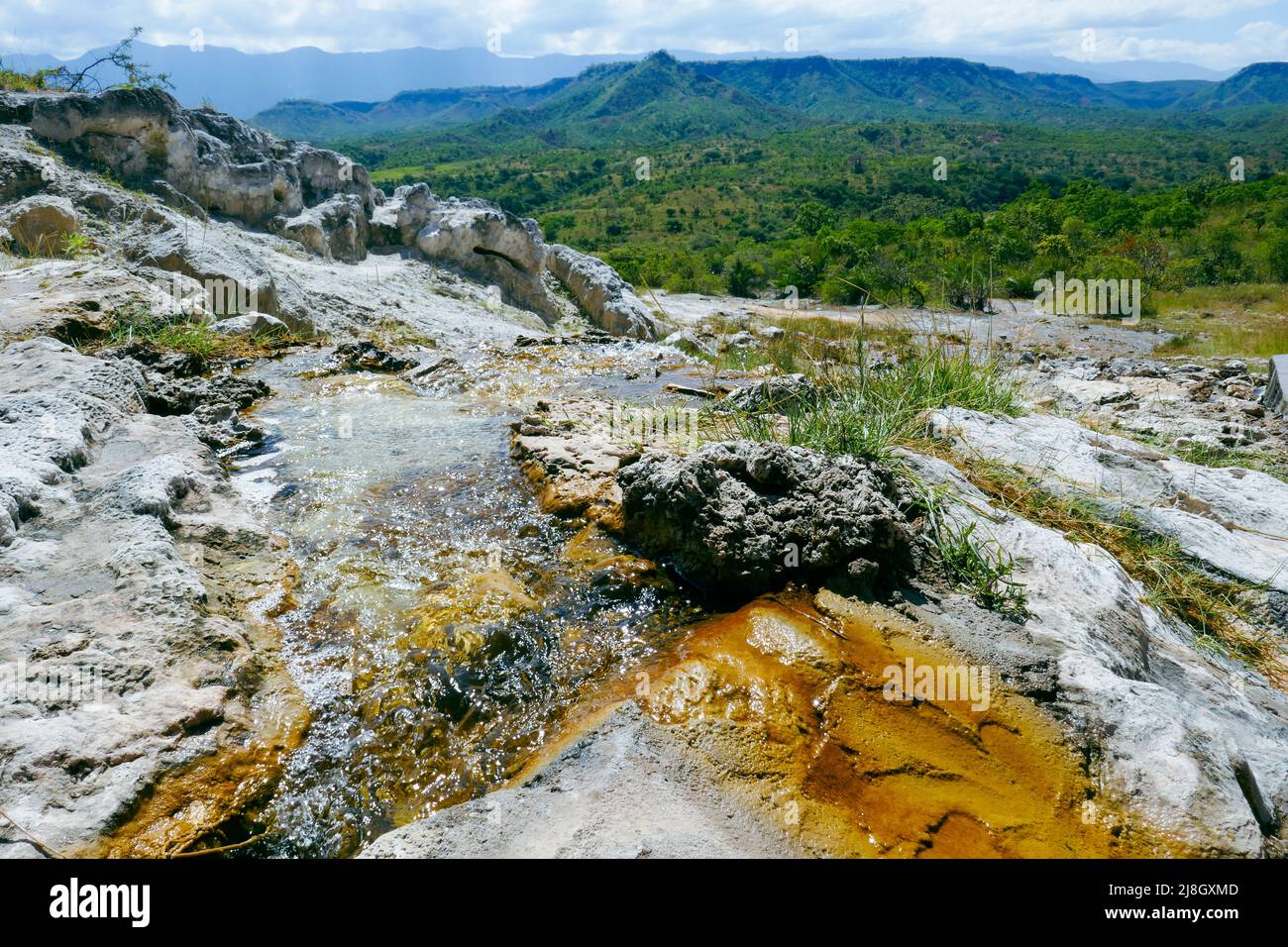 Scenic view of lime stone at Songwe Hot Springs in Mbeya, Tanzania Stock Photo