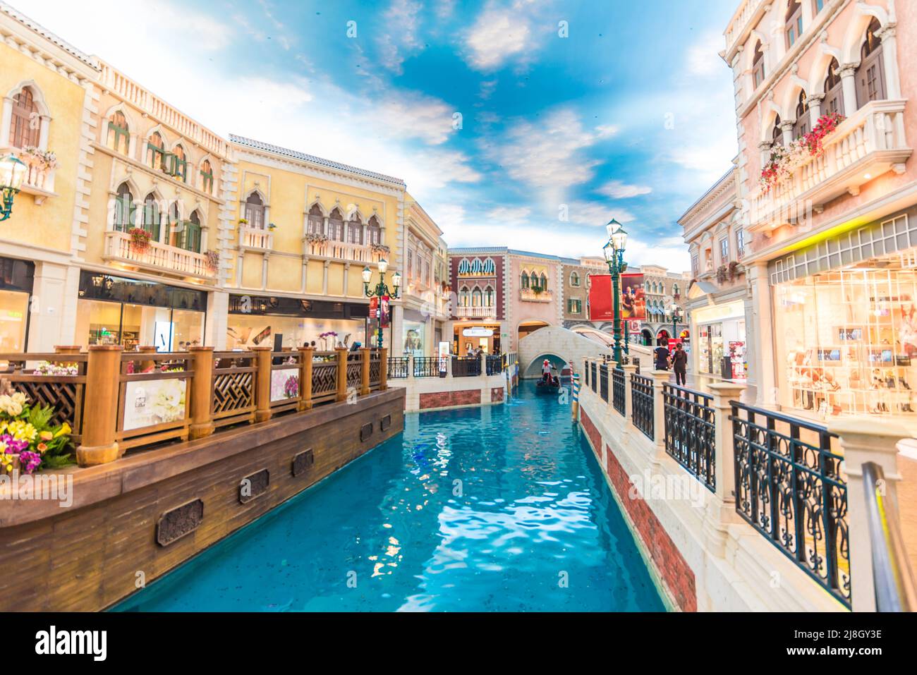 Luxury interior building with canal in Venetian Macao, China Stock ...
