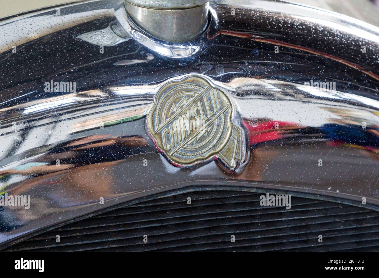 Chrysler American car front badge Stock Photo Alamy
