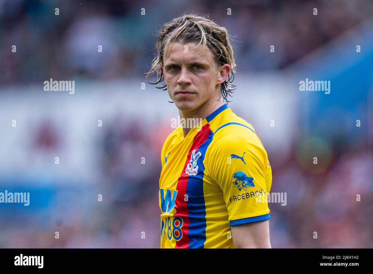 BIRMINGHAM, ENGLAND - MAY 15: Conor Gallagher looks on during the Premier League match between Aston Villa and Crystal Palace at Villa Park on May 15, Stock Photo