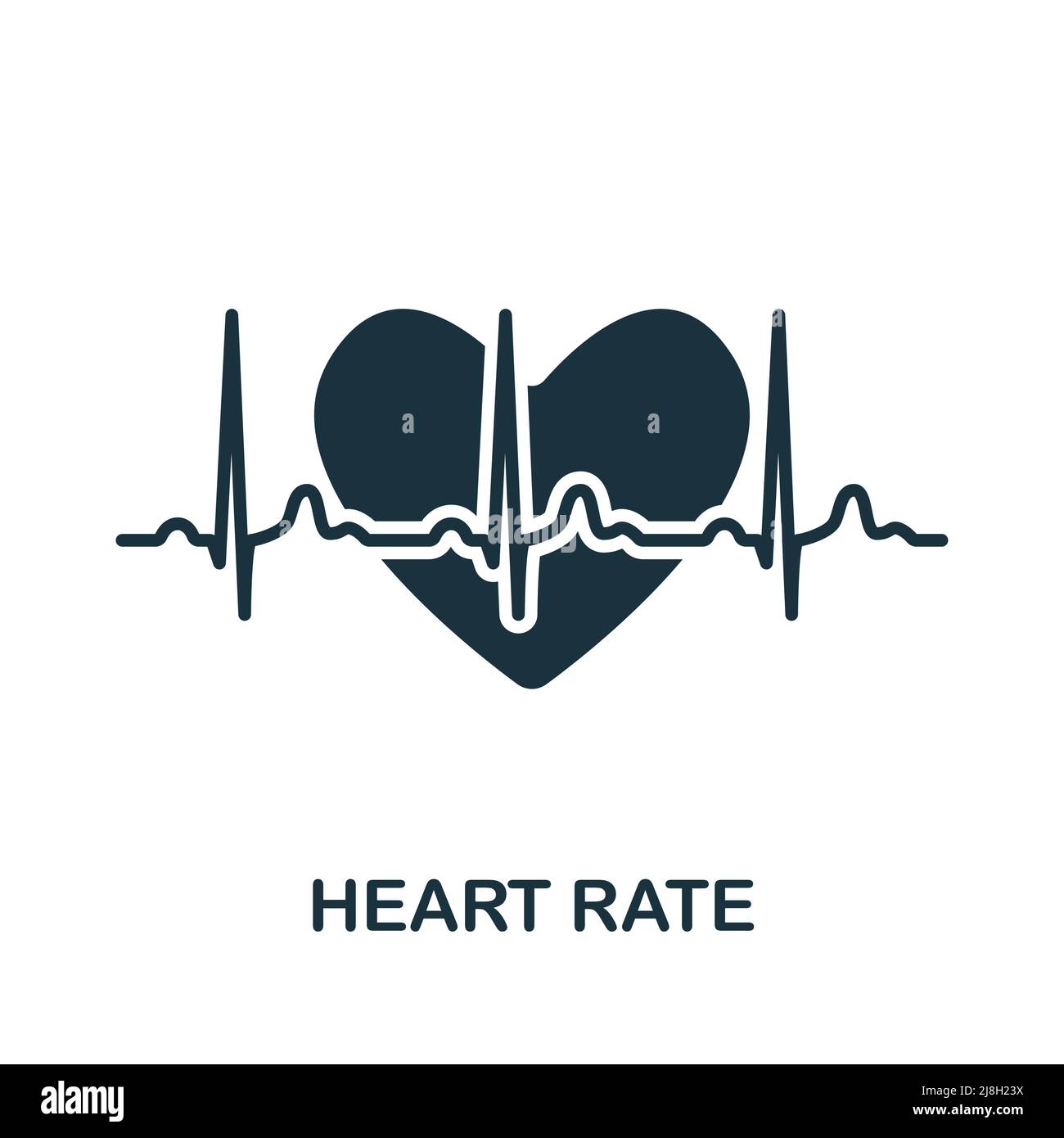 Heart Rate icon. Monochrome simple Health Check icon for templates, web ...