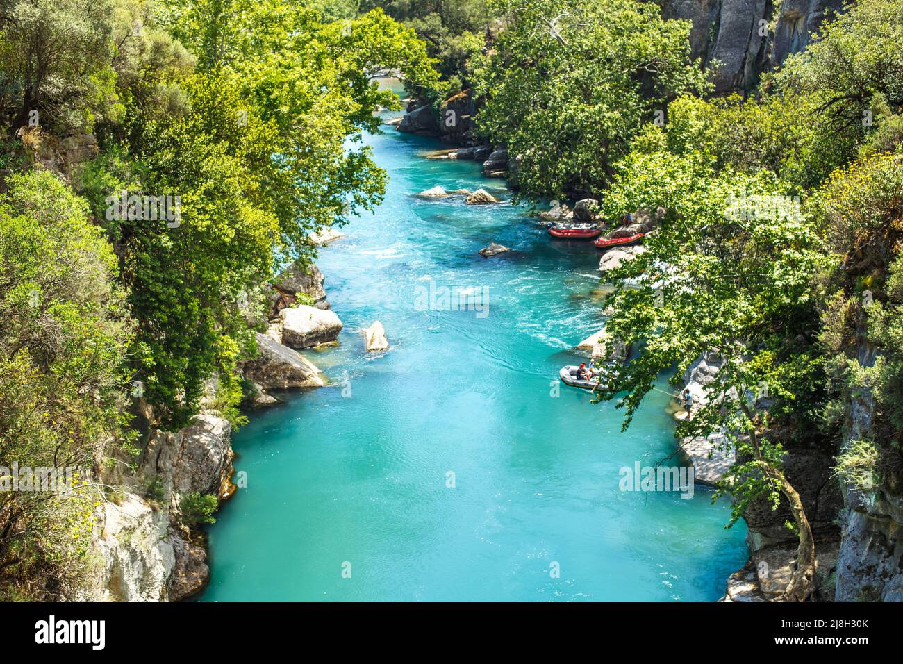 Koprucay river gorge in Koprulu national Park in Turkey in Antalya, Manavgat Stock Photo