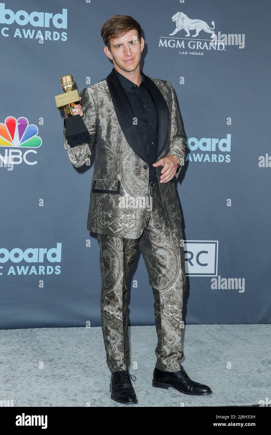 May 15, 2022, Las Vegas, Nevada, USA: Illenium poses with the Top Dance/Electronic Album award in the backstage press room during the 2022 Billboard Music Awards held at the MGM Grand Garden Arena on May 15, 2022. (Credit Image: © Debby Wong/ZUMA Press Wire) Stock Photo
