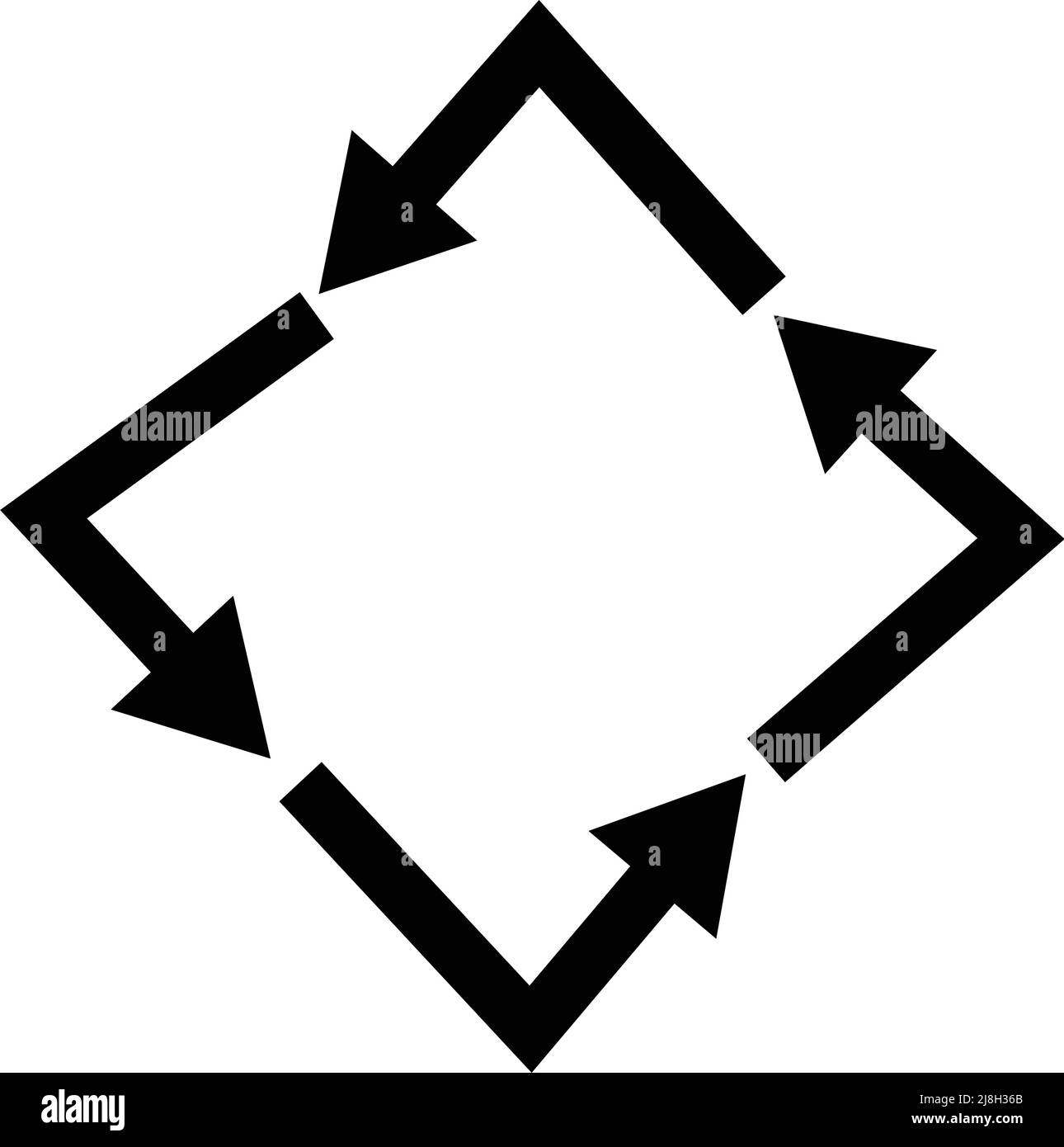 Rotating arrow icon. Recycling symbol. Editable vector. Stock Vector