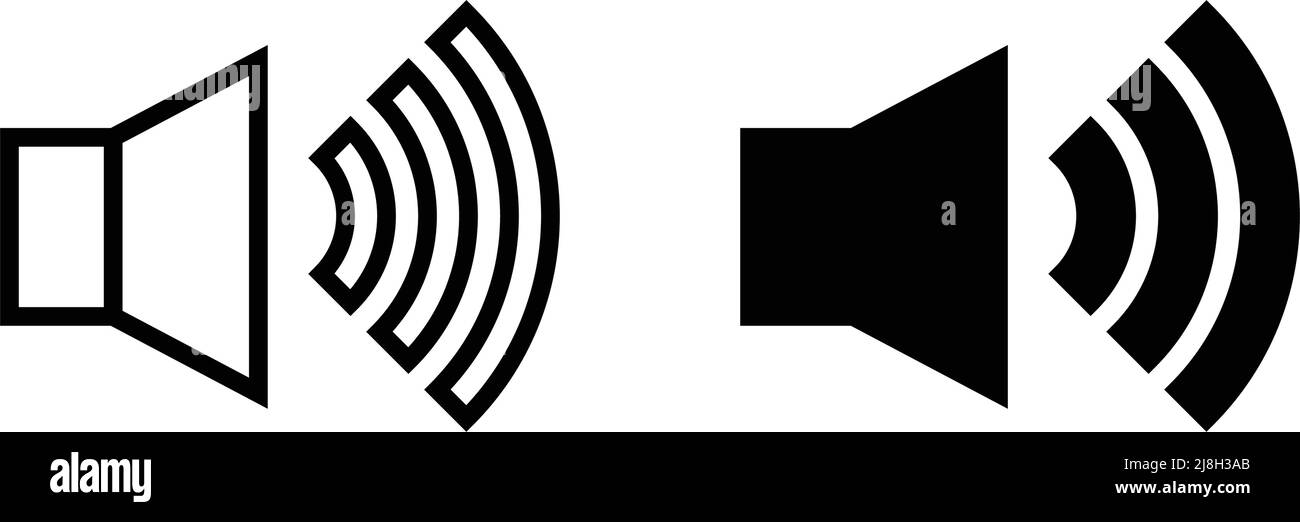 Volume icon in black and white. Editable vector Stock Vector Image ...