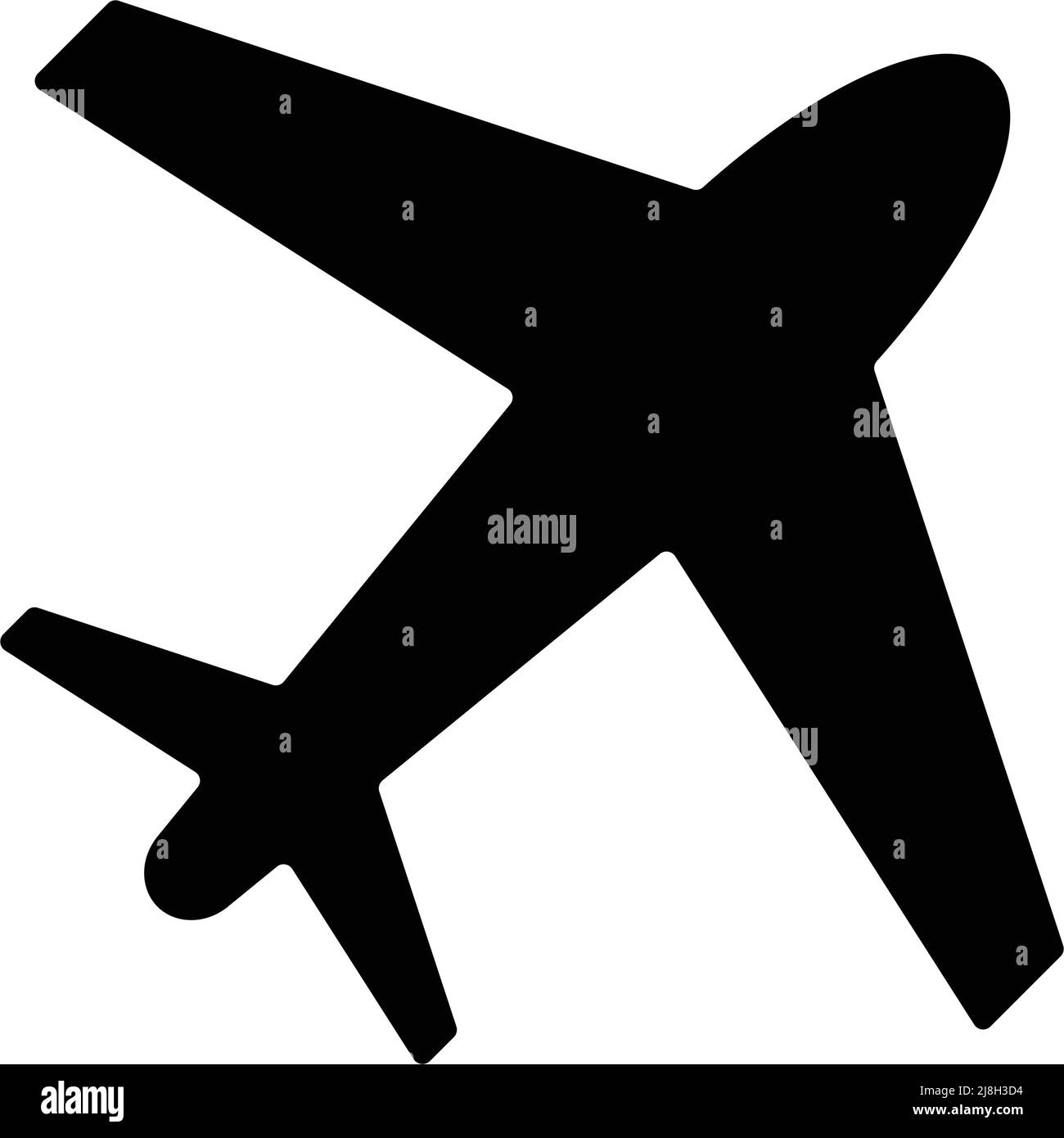 Silhouette icon of airplane. Passenger plane vector. Editable vector ...