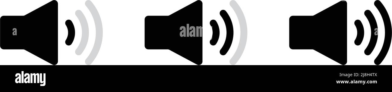 Sound level. Volume level icon set. Editable vector Stock Vector Image ...
