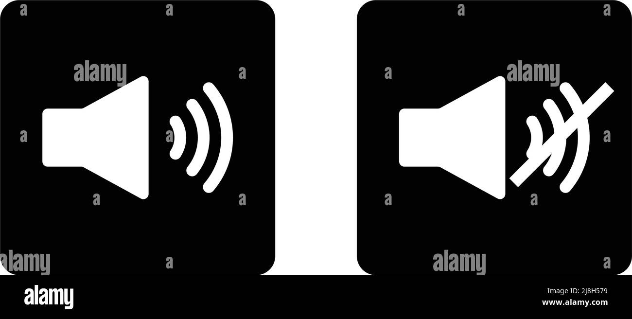 Sound icon and mute icon set. Editable vector. Stock Vector
