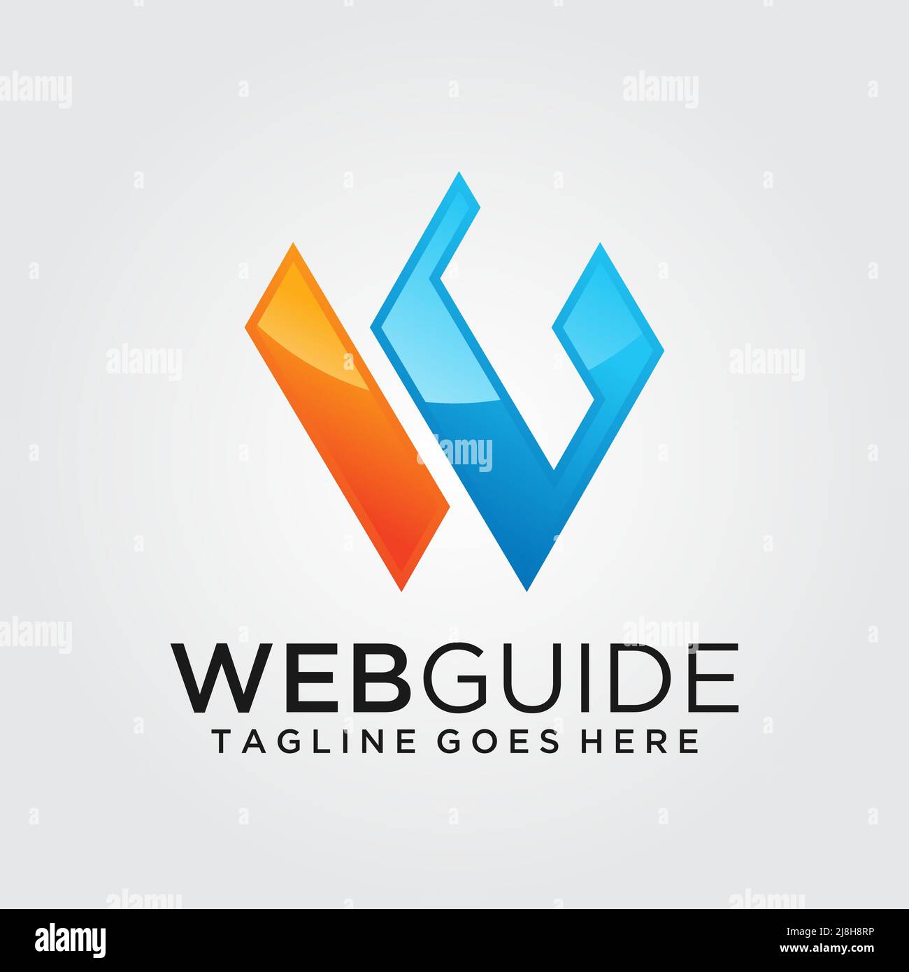 Letter WG logo design Stock Vector