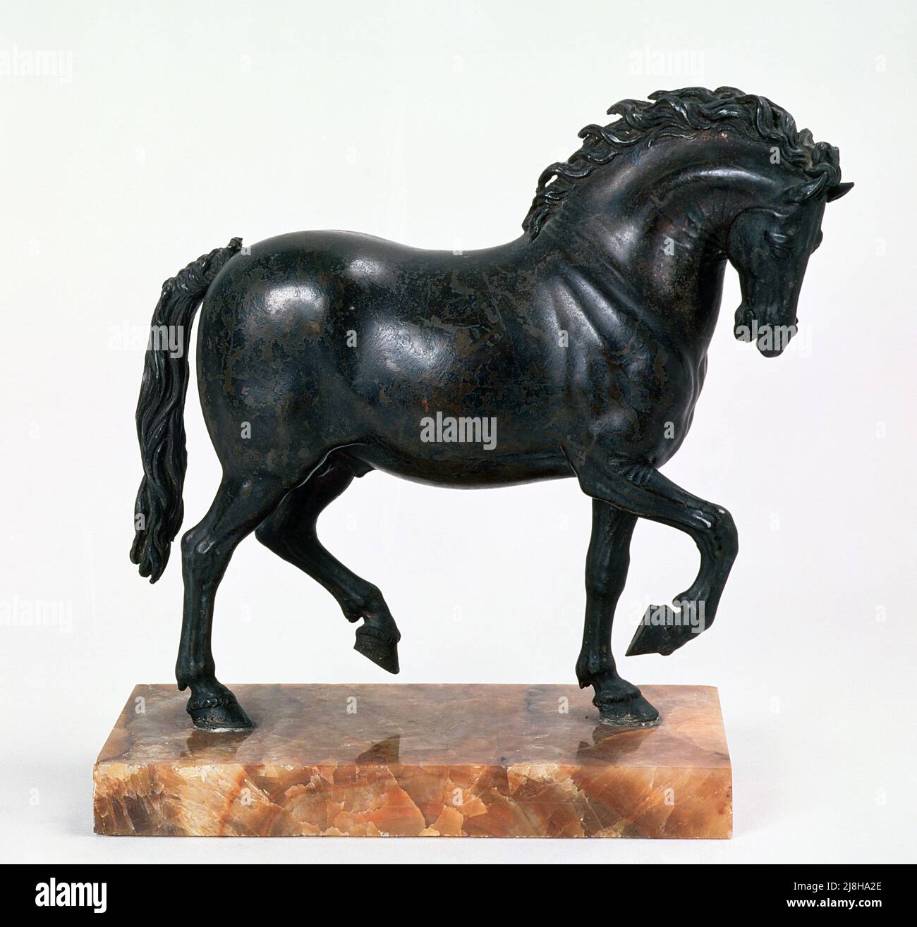 Walking Horse (bronze) by Giambologna (Giovanni da Bologna), (1529-1608) (attr. to); Galleria e Museo Estense, Modena, Italy; Italian,  out of copyright. Stock Photo