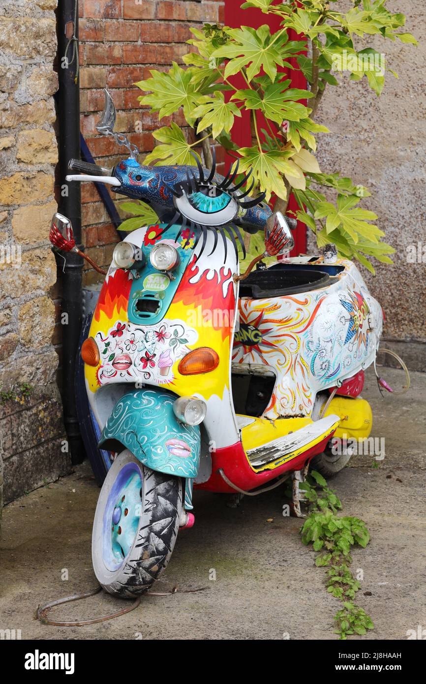 Decorated scooter Stock Photo