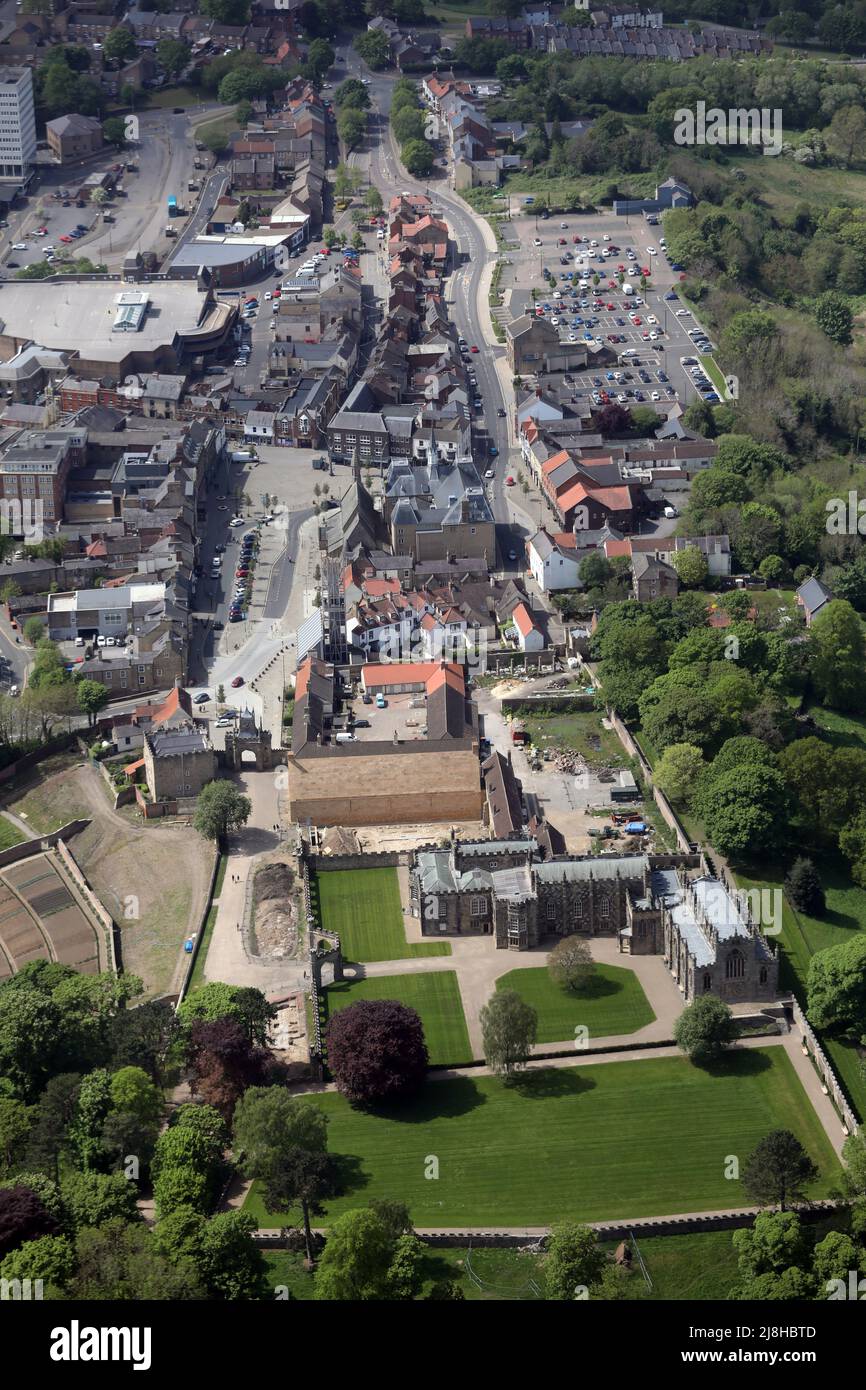 aerial view of Auckland Castle, Bishop Auckland, Co Durham Stock Photo