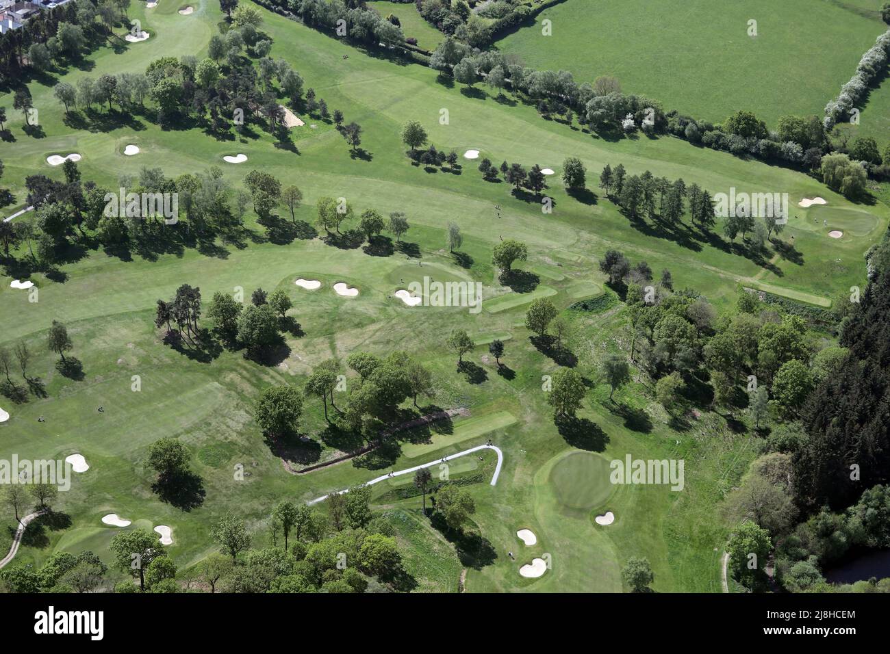 aerial view of a golf course in England, UK Stock Photo