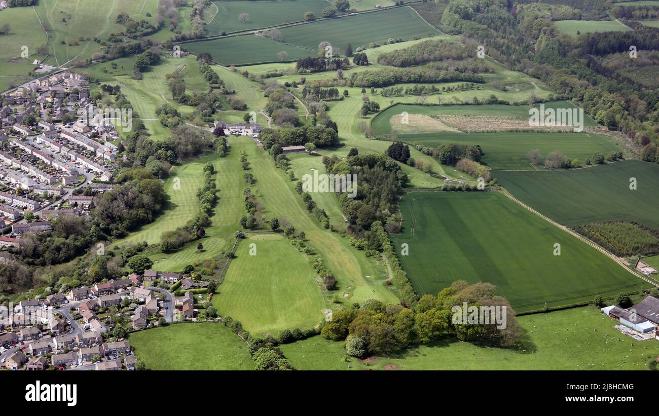 aerial view from the east of Richmond Yorks Golf Course & Club, North Yorkshire, UK Stock Photo