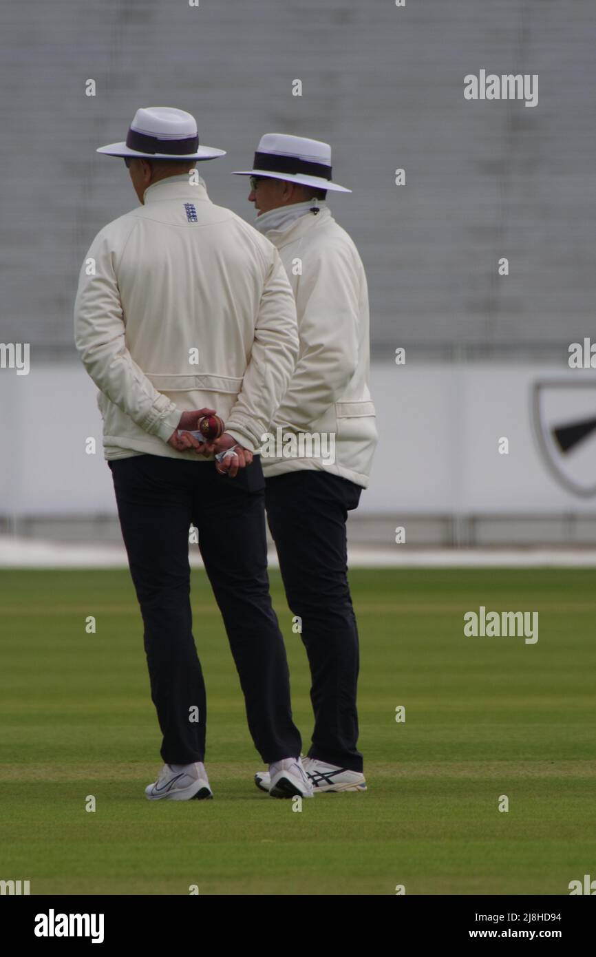Chester le Street, England, 12 May 2022. Umpires Alex Wharf and James