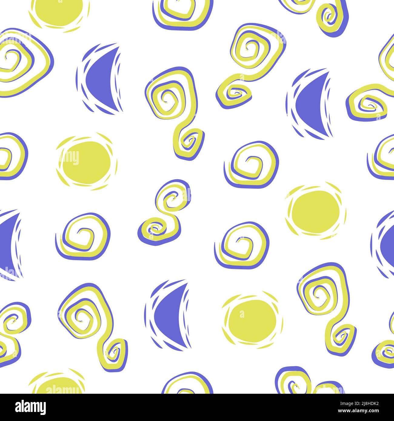 Abstract background in blue and yellow shades, seamless pattern Stock Vector