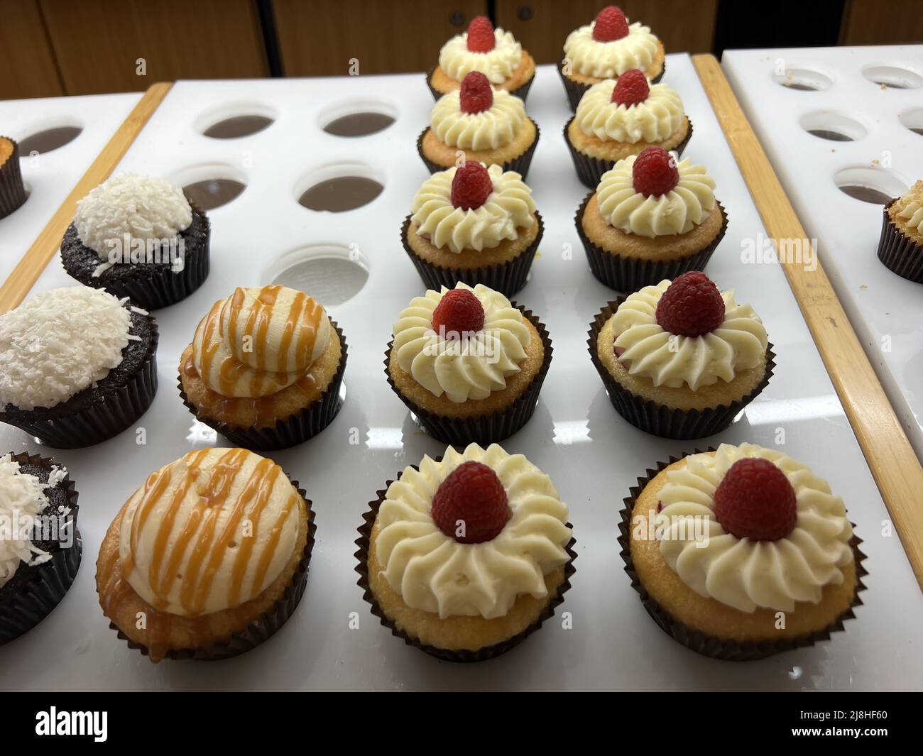 Cupcakes are on display at Cupcakin Bakery in Walnut Creek, California, March 3, 2022. Photo courtesy Sftm. Stock Photo