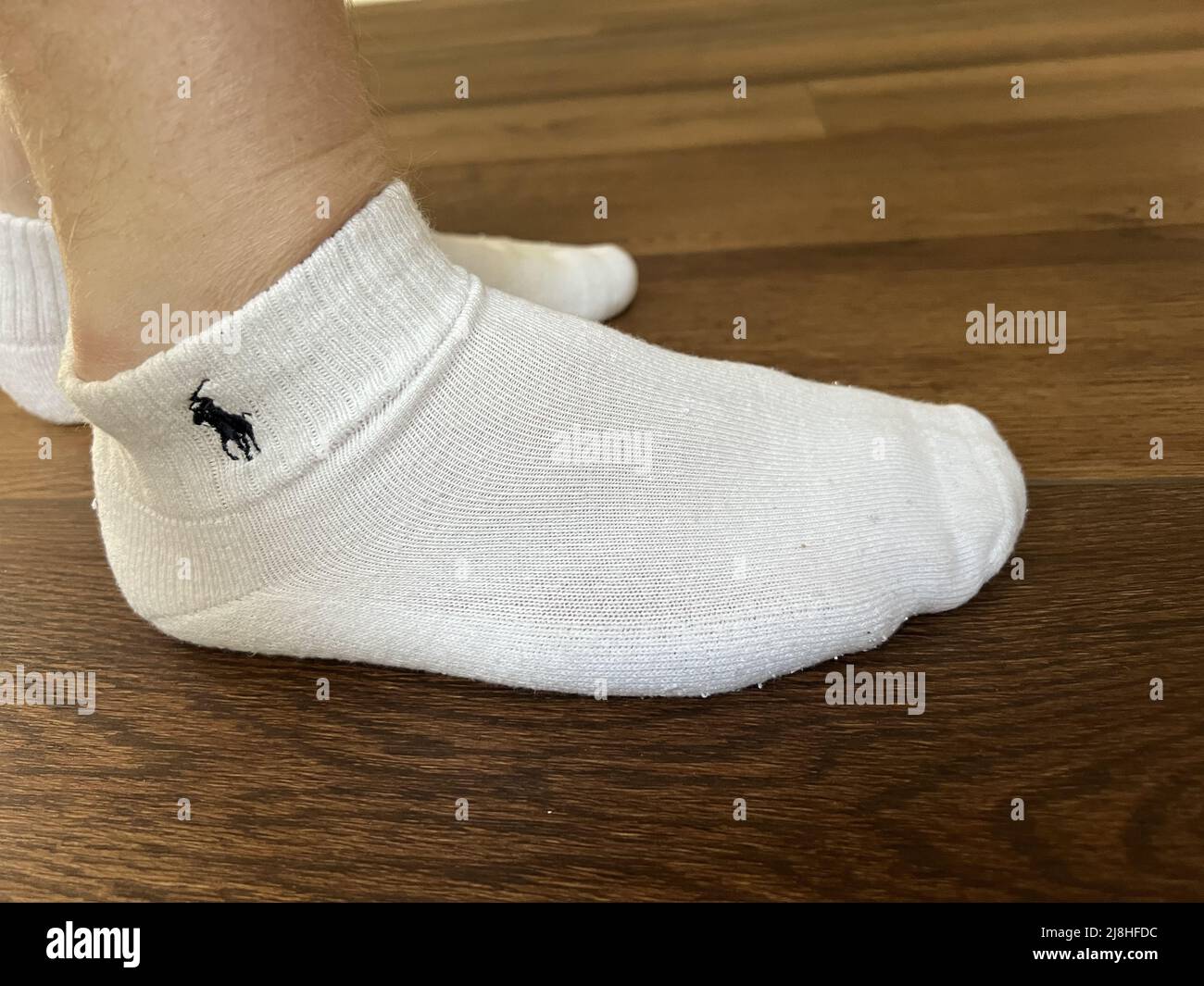 Quarter-length Ralph Lauren socks on a person's feet in Lafayette,  California, March 9, 2022 Stock Photo - Alamy