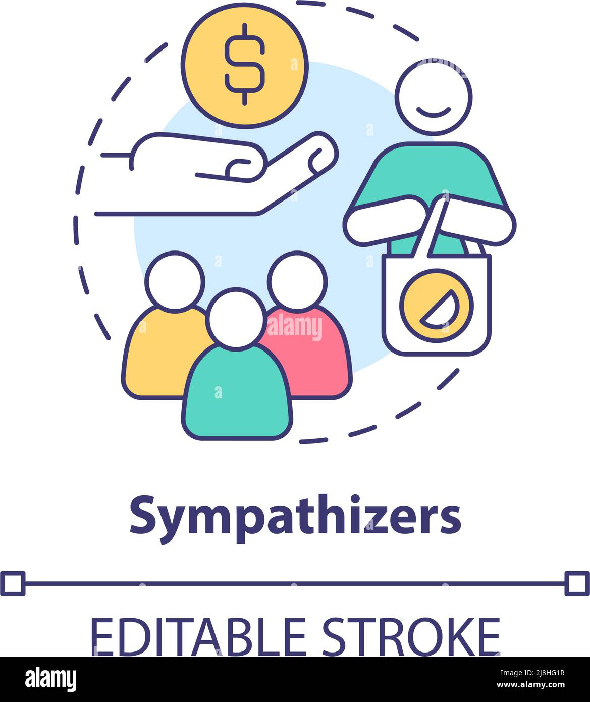Sympathizers concept icon Stock Vector