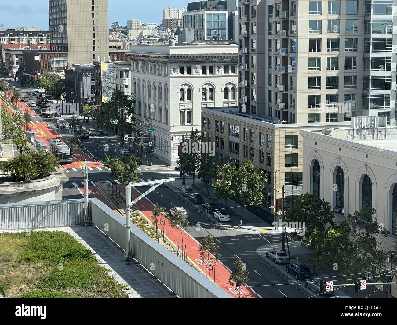 Aerial view of Van Ness Avenue in San Francisco, California, May 5, 2022. Stock Photo